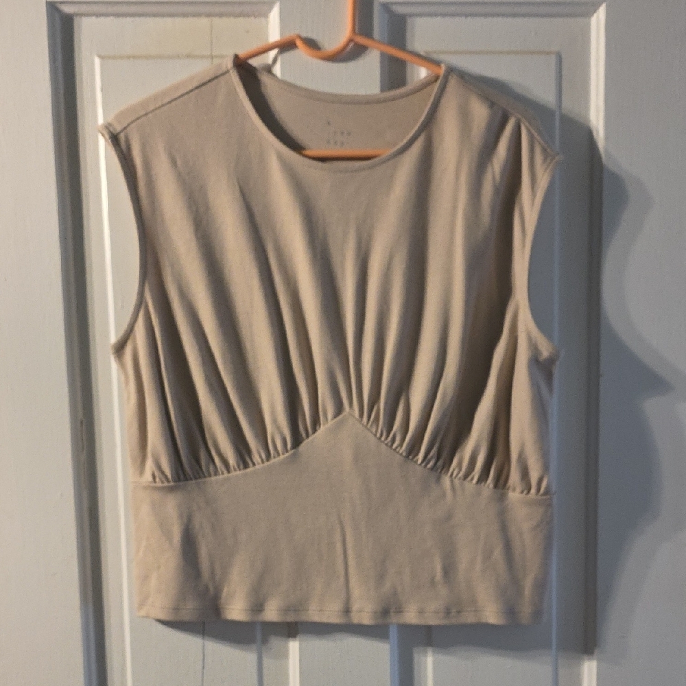 a new day Beige Muscle Tee